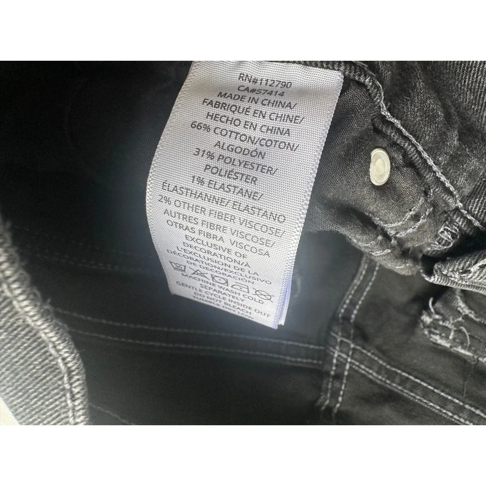 True Religion Ricky Relaxed Straight Leg Black Jeans Mens 32x26 Stretch Denim